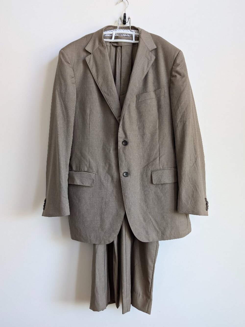 Paul Betenly Mens Mid Tan 100% Wool Jacket 42R and Pants 36R